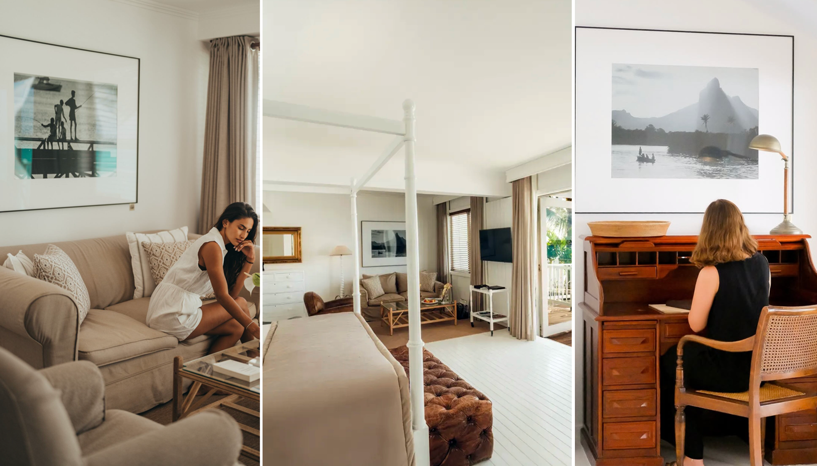 IONNYK electronic paper (E Ink) digital art frames displaying photography throughout Hôtel 20 Degrés Sud, a Relais & Châteaux luxury hotel in Mauritius